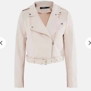 Missguided Faux Suede Bonded Biker Jacket